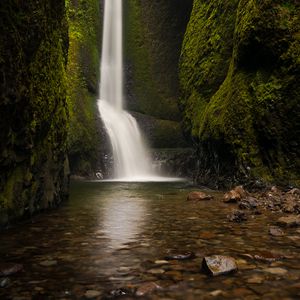 Preview wallpaper waterfall, stones, water, bottom
