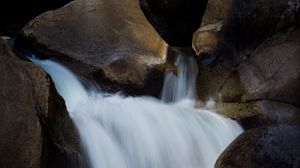 Preview wallpaper waterfall, stones, water, nature