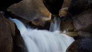 Preview wallpaper waterfall, stones, water, nature