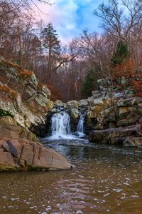 Preview wallpaper waterfall, stones, water, foam, nature