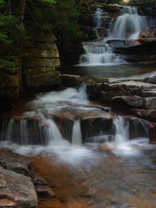 Preview wallpaper waterfall, stream, blocks, stones