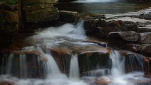 Preview wallpaper waterfall, stream, blocks, stones