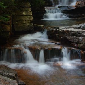 Preview wallpaper waterfall, stream, blocks, stones