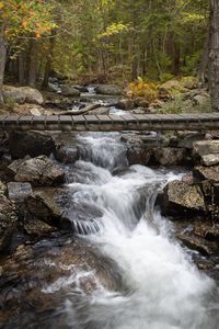 Preview wallpaper waterfall, stream, cascade, bridge, landscape