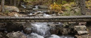 Preview wallpaper waterfall, stream, cascade, bridge, landscape