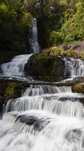 Preview wallpaper waterfall, stream, landscape, trees