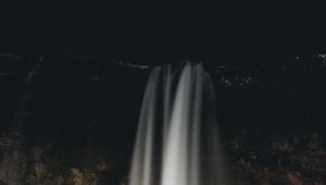 Preview wallpaper waterfall, stream, night, man