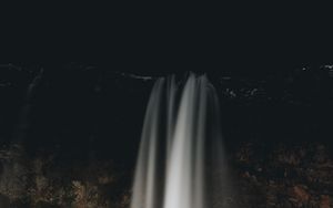 Preview wallpaper waterfall, stream, night, man