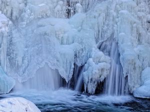 Preview wallpaper waterfall, stream, river, ice