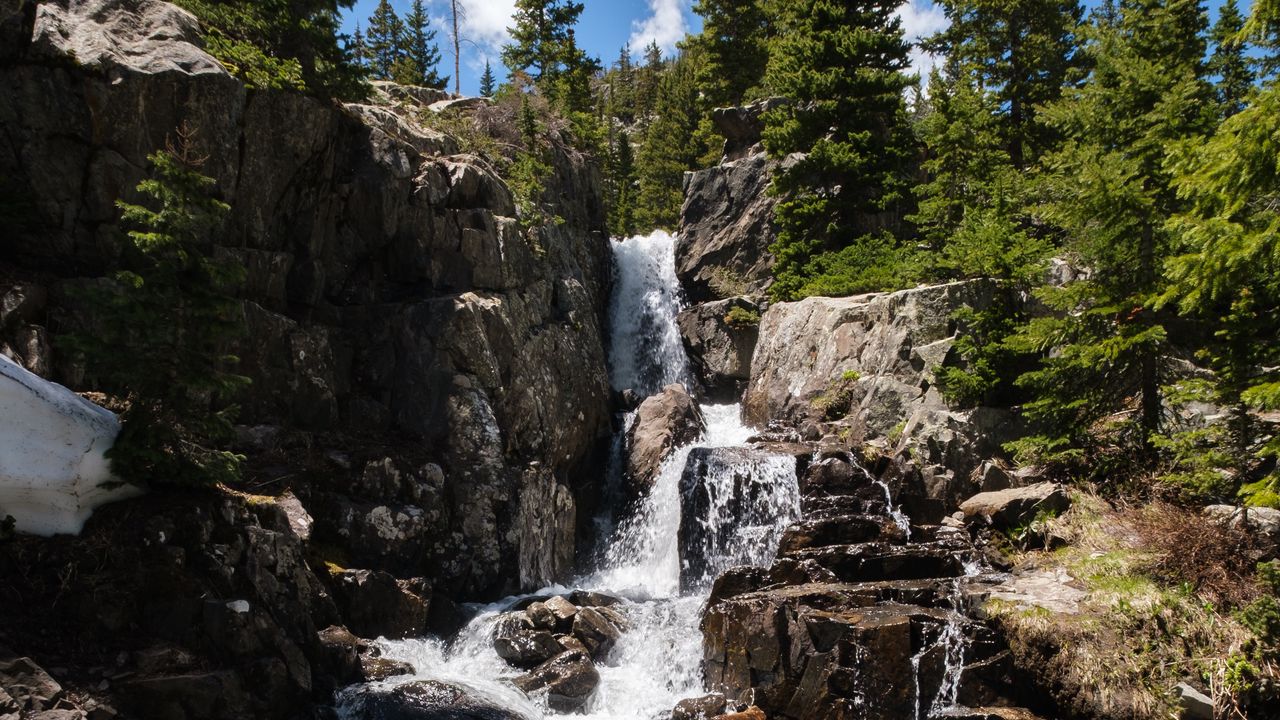 Wallpaper waterfall, stream, rocks, stones, water