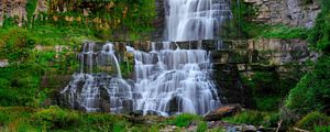 Preview wallpaper waterfall, stream, rocks, landscape