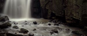 Preview wallpaper waterfall, stream, stones, blocks