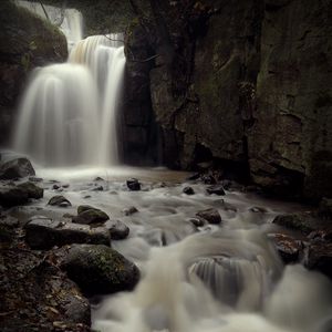 Preview wallpaper waterfall, stream, stones, blocks