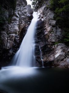 Preview wallpaper waterfall, stream, stones, rocks, water