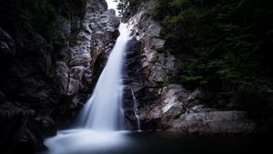 Preview wallpaper waterfall, stream, stones, rocks, water