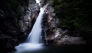 Preview wallpaper waterfall, stream, stones, rocks, water