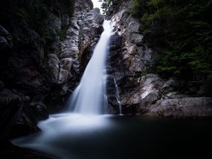 Preview wallpaper waterfall, stream, stones, rocks, water
