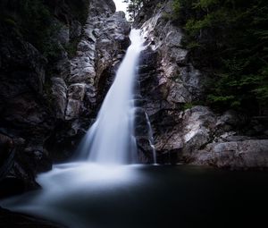 Preview wallpaper waterfall, stream, stones, rocks, water