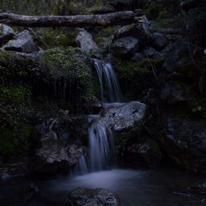 Preview wallpaper waterfall, stream, stones, moss, water