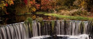 Preview wallpaper waterfall, stream, trees, landscape, autumn