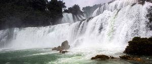 Preview wallpaper waterfall, stream, water, stones