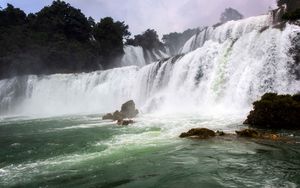 Preview wallpaper waterfall, stream, water, stones