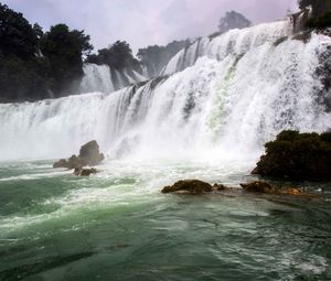 Preview wallpaper waterfall, stream, water, stones