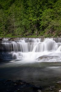 Preview wallpaper waterfall, stream, water, trees, forest