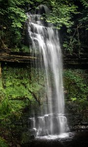 Preview wallpaper waterfall, trees, moss, landscape