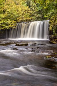 Preview wallpaper waterfall, trees, river, stream