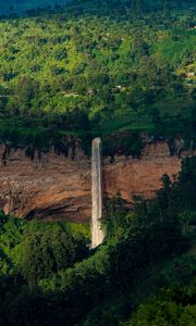 Preview wallpaper waterfall, trees, rock