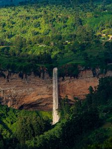Preview wallpaper waterfall, trees, rock