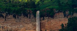 Preview wallpaper waterfall, trees, rock