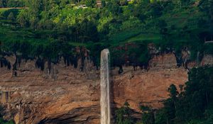 Preview wallpaper waterfall, trees, rock