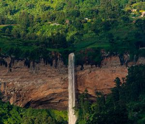 Preview wallpaper waterfall, trees, rock