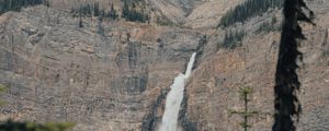 Preview wallpaper waterfall, trees, rocks, mountain, stream