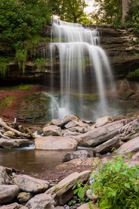 Preview wallpaper waterfall, water, cascade, rocks, nature, landscape