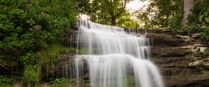 Preview wallpaper waterfall, water, cascade, rocks, nature, landscape