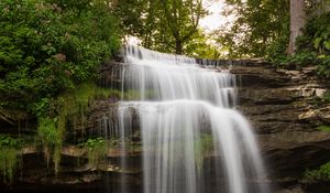 Preview wallpaper waterfall, water, cascade, rocks, nature, landscape