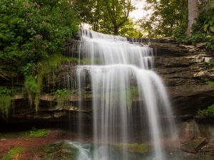 Preview wallpaper waterfall, water, cascade, rocks, nature, landscape