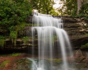 Preview wallpaper waterfall, water, cascade, rocks, nature, landscape