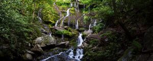 Preview wallpaper waterfall, water, cascade, stones, trees, nature