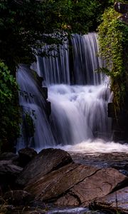 Preview wallpaper waterfall, water, cascade, trees, nature, landscape