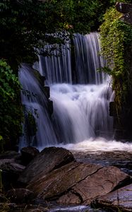 Preview wallpaper waterfall, water, cascade, trees, nature, landscape