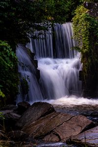 Preview wallpaper waterfall, water, cascade, trees, nature, landscape