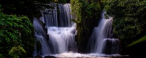 Preview wallpaper waterfall, water, cascade, trees, nature, landscape