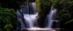 Preview wallpaper waterfall, water, cascade, trees, nature, landscape