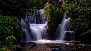 Preview wallpaper waterfall, water, cascade, trees, nature, landscape