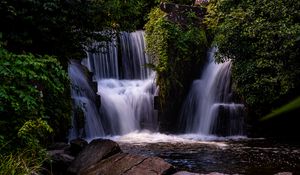 Preview wallpaper waterfall, water, cascade, trees, nature, landscape