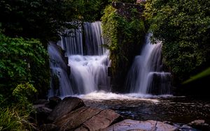 Preview wallpaper waterfall, water, cascade, trees, nature, landscape